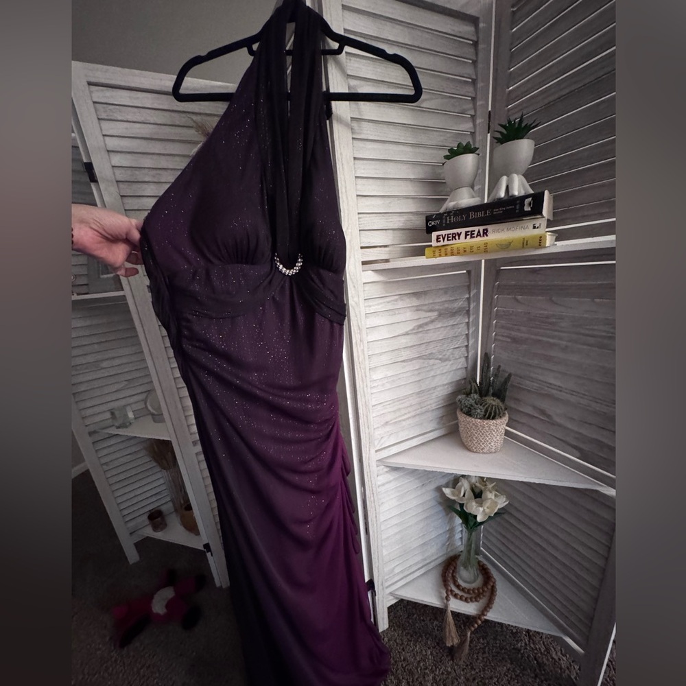 Betsy & Adam Sparkling Purple Maxi Dress - Picture 5 of 5